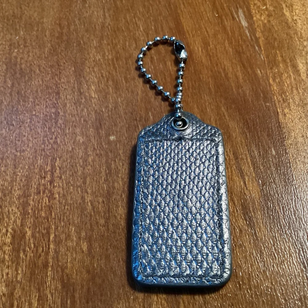 Coach Leather Gray Bag Tag/Hang Tag